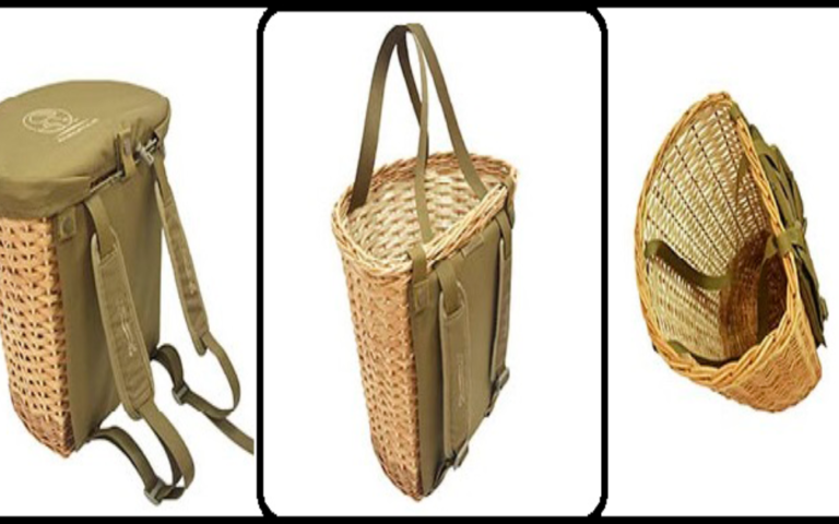 Women’s basket and backpack for picking mushrooms
