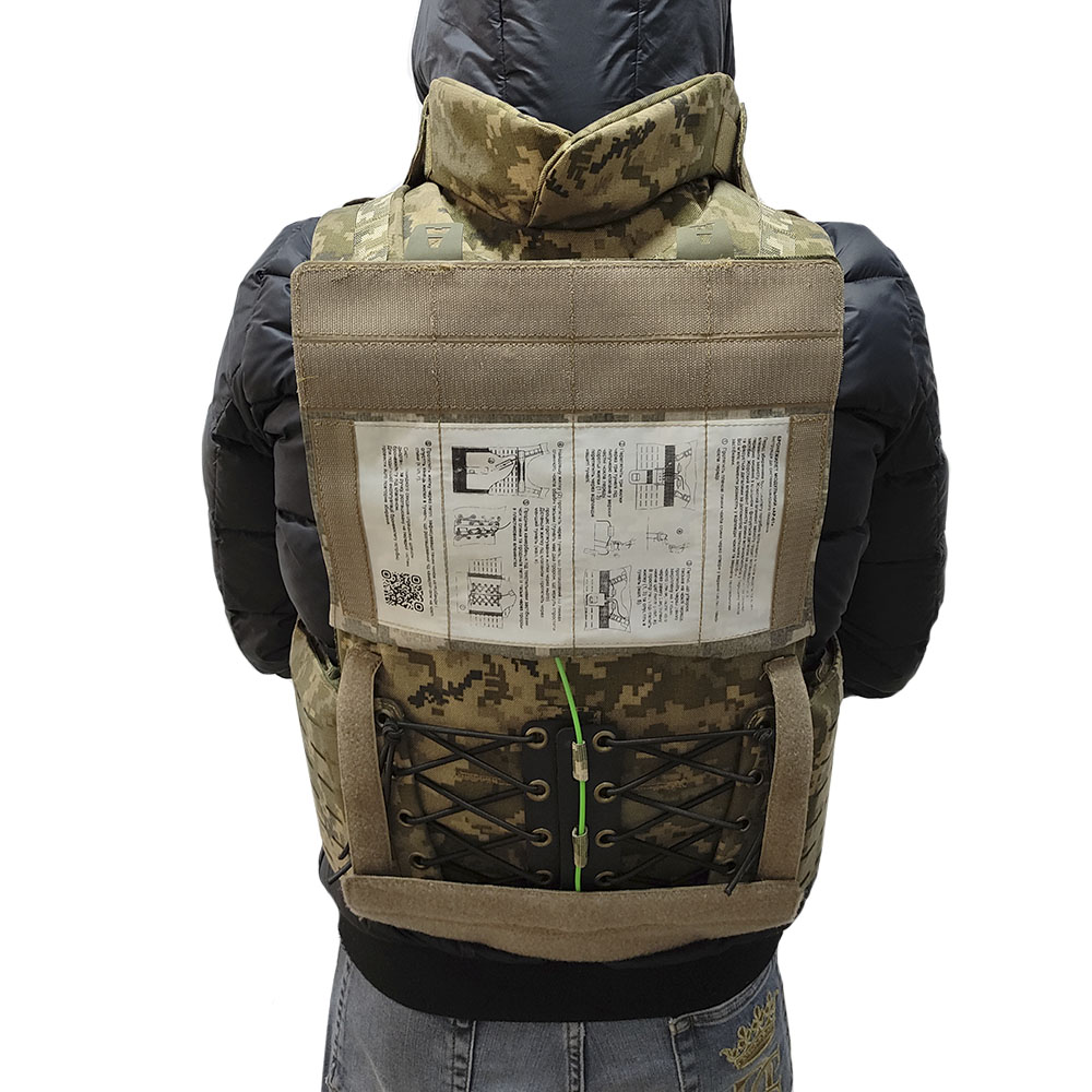 AR-01 Modular body armor vest with a quick reset system with one move