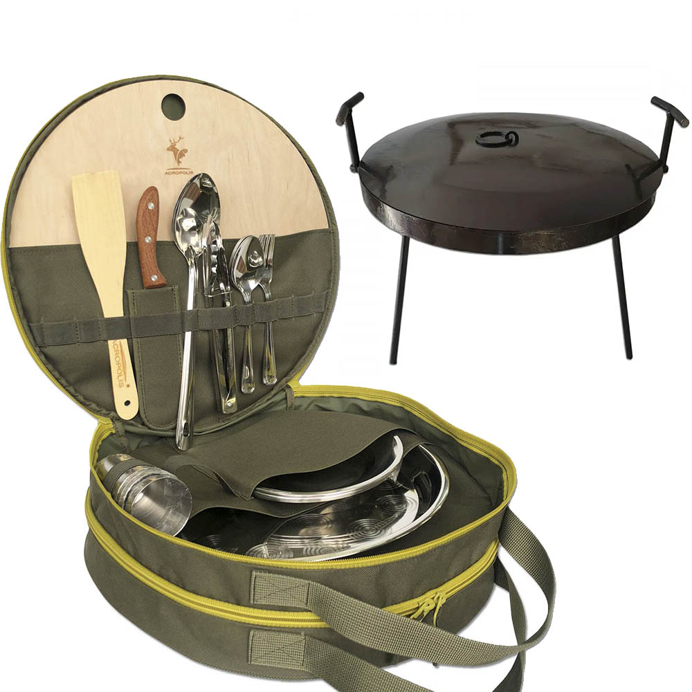 ChDB-2 Picnic Set: Tableware for 4 Persons + Frying Pan 40 cm + Bag