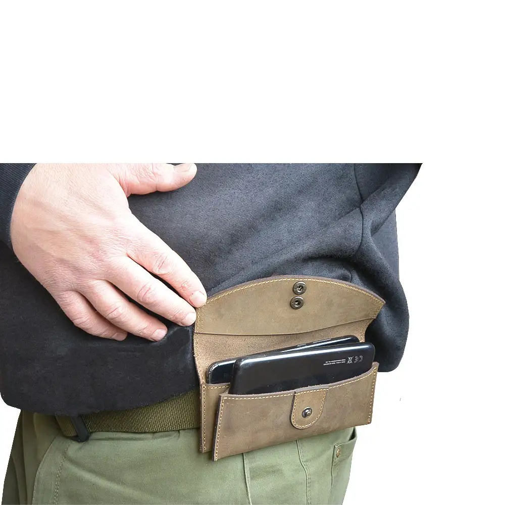 CHT-3 Belt Leather Case for Two Smartphones 5.5 – 6.5 inches