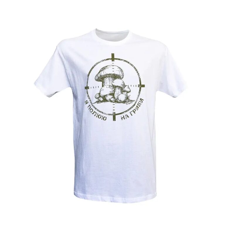 FG-1b T-shirt – I am hunting for mushrooms (white)