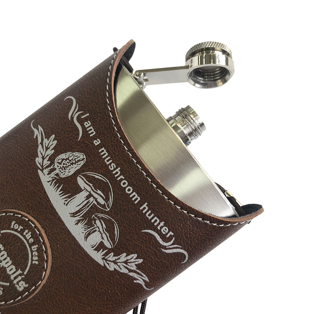 FL-1zg Flask with Case – I am a mushroom hunter, 210ml
