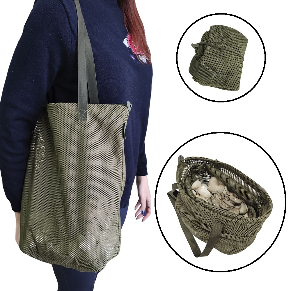 MG-4 Mushroom Picking Fold Mesh Bag. Tote Bag for Shopping