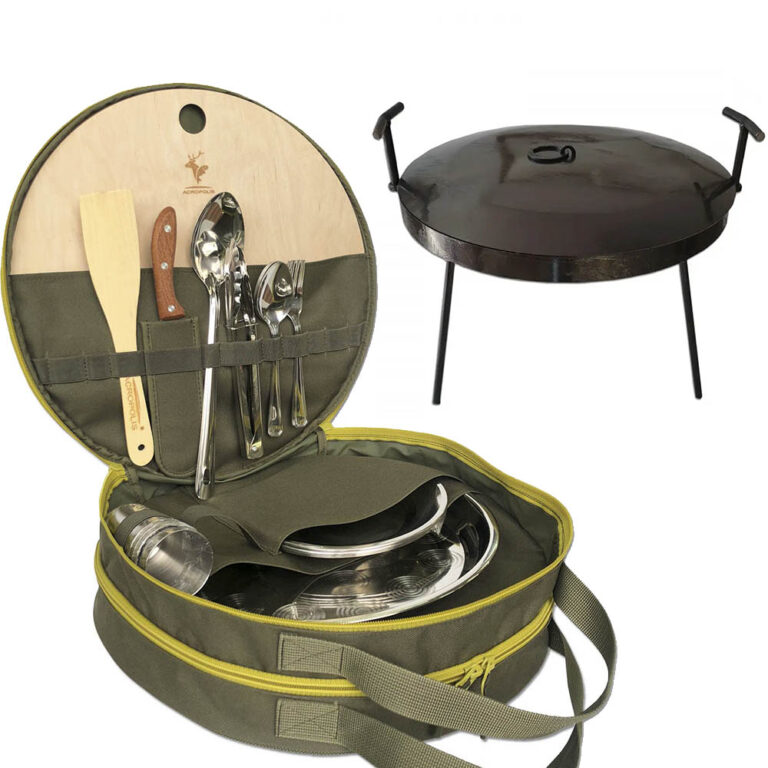 ChDB-2 Picnic Set: Tableware for 4 Persons + Frying Pan 40 cm + Bag