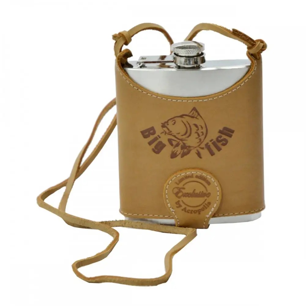 FL-1r Metal Flask with Case Big Fish, 210ml