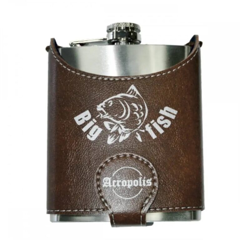 FL-1zr Metal flask in a case Big Fish, 210ml