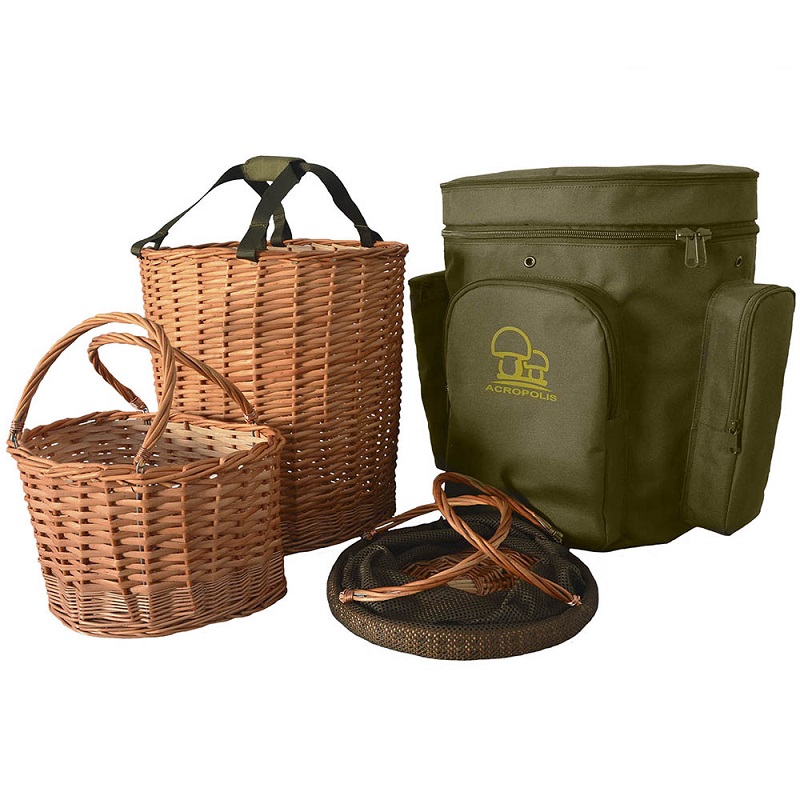 RNG-1 Backpack with Three Wicker Baskets for Mushroom Foraging