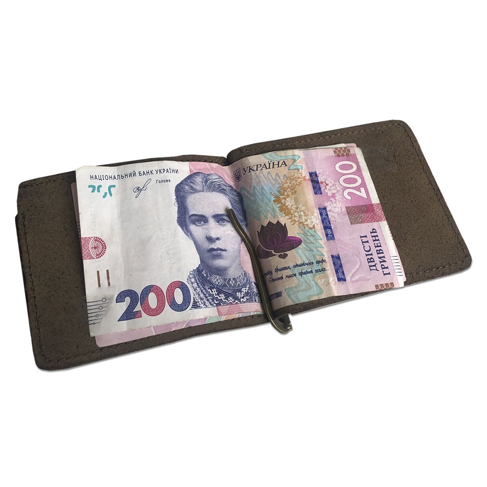 AG-3 Leather Wallet, Slim Clip for Money (banknotes, coins, and cards)