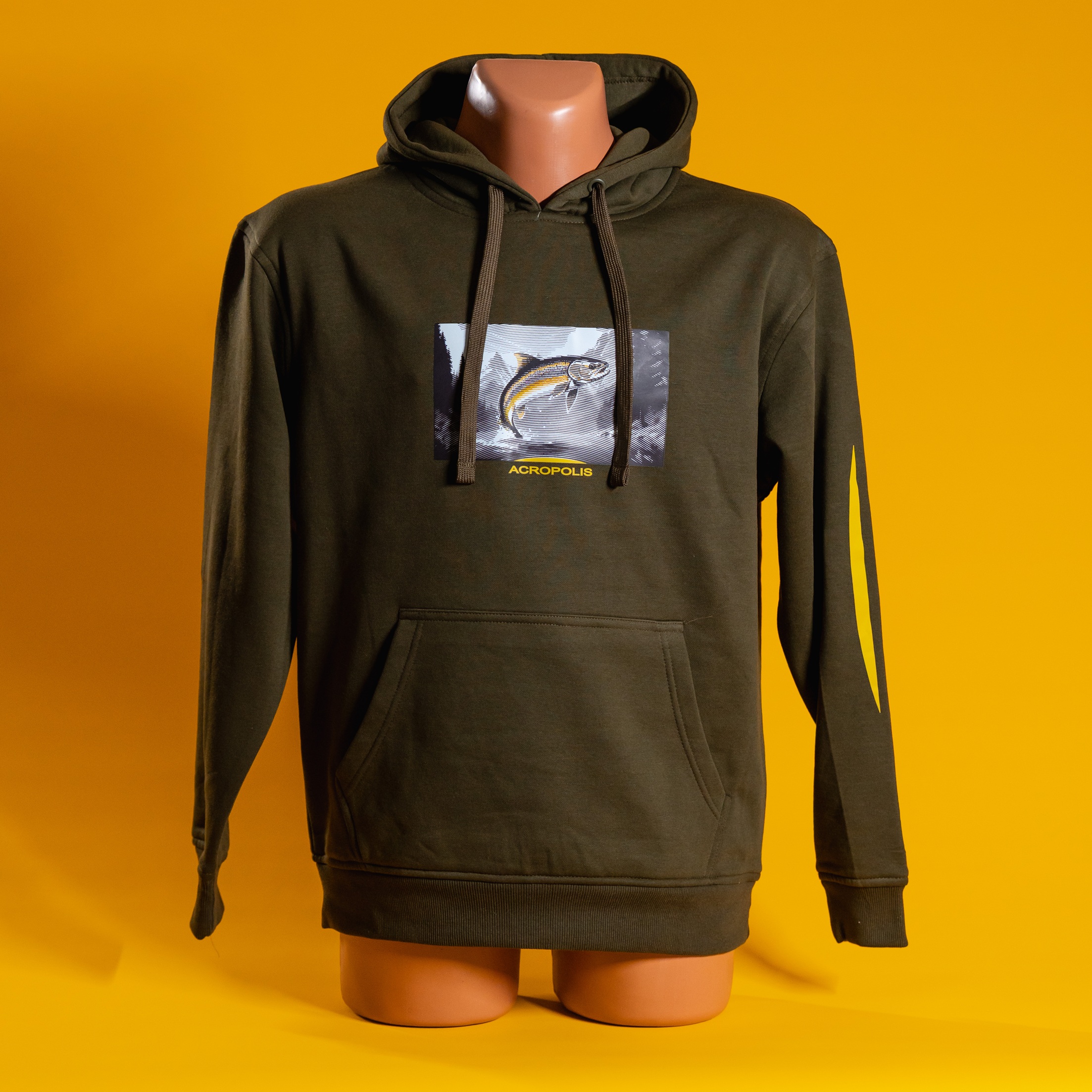 ОХР-2 Худі для рибалок хакі з принтом Форель – S, M, L, XL
