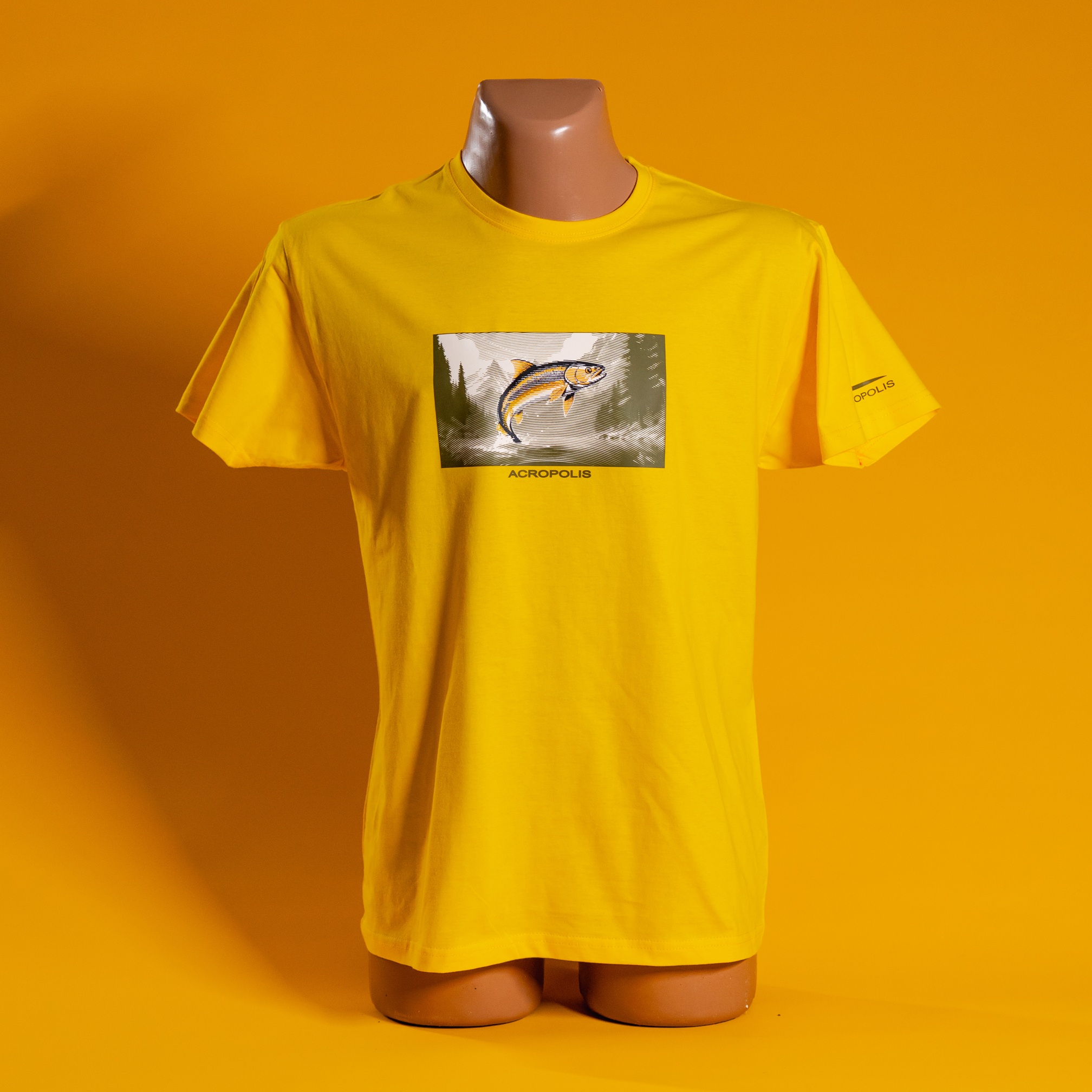 ОФР-5 Футболка для рибалки з принтом Форель жовта – S, M, L, XL, XXL