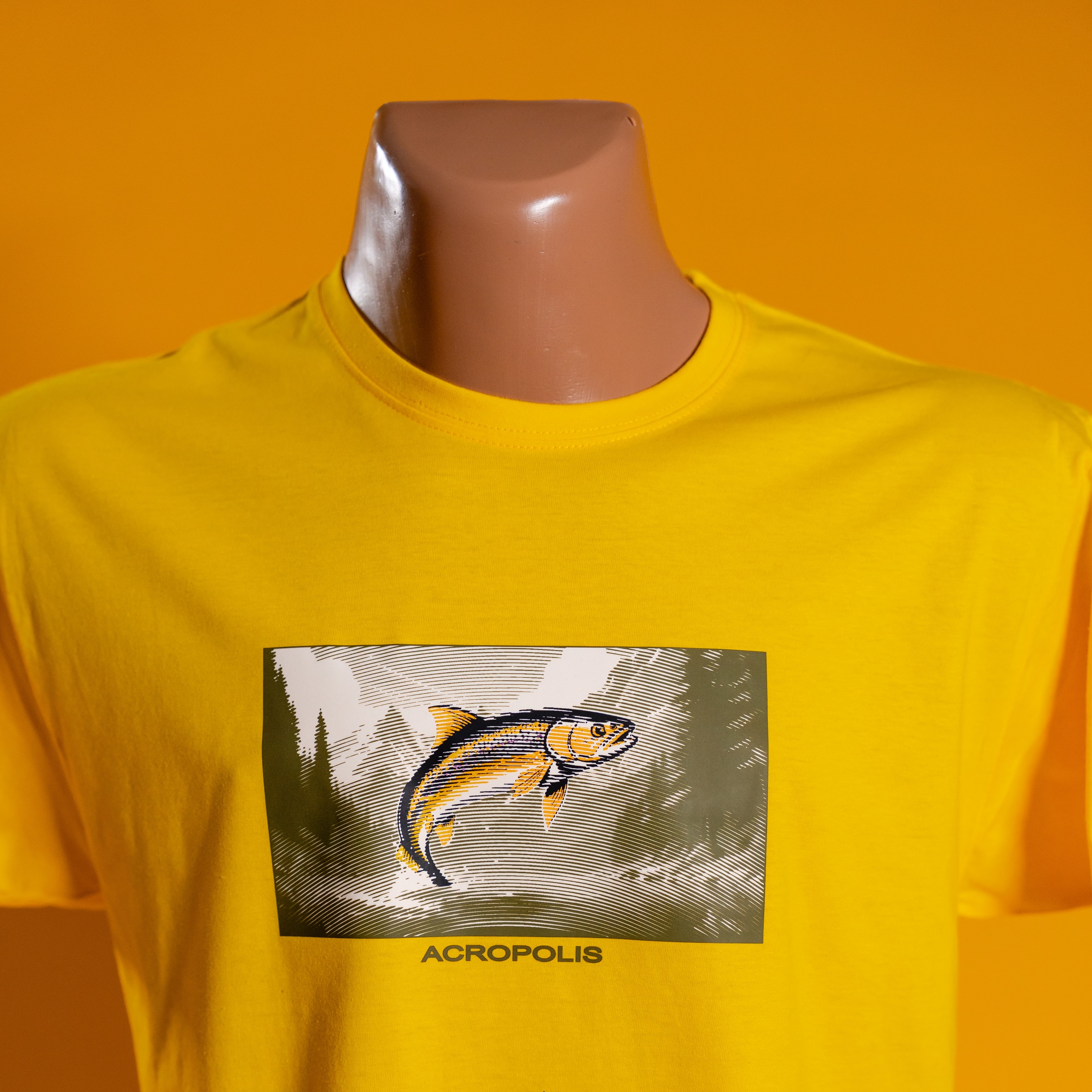 ОФР-5 Футболка для рибалки з принтом Форель жовта – S, M, L, XL, XXL