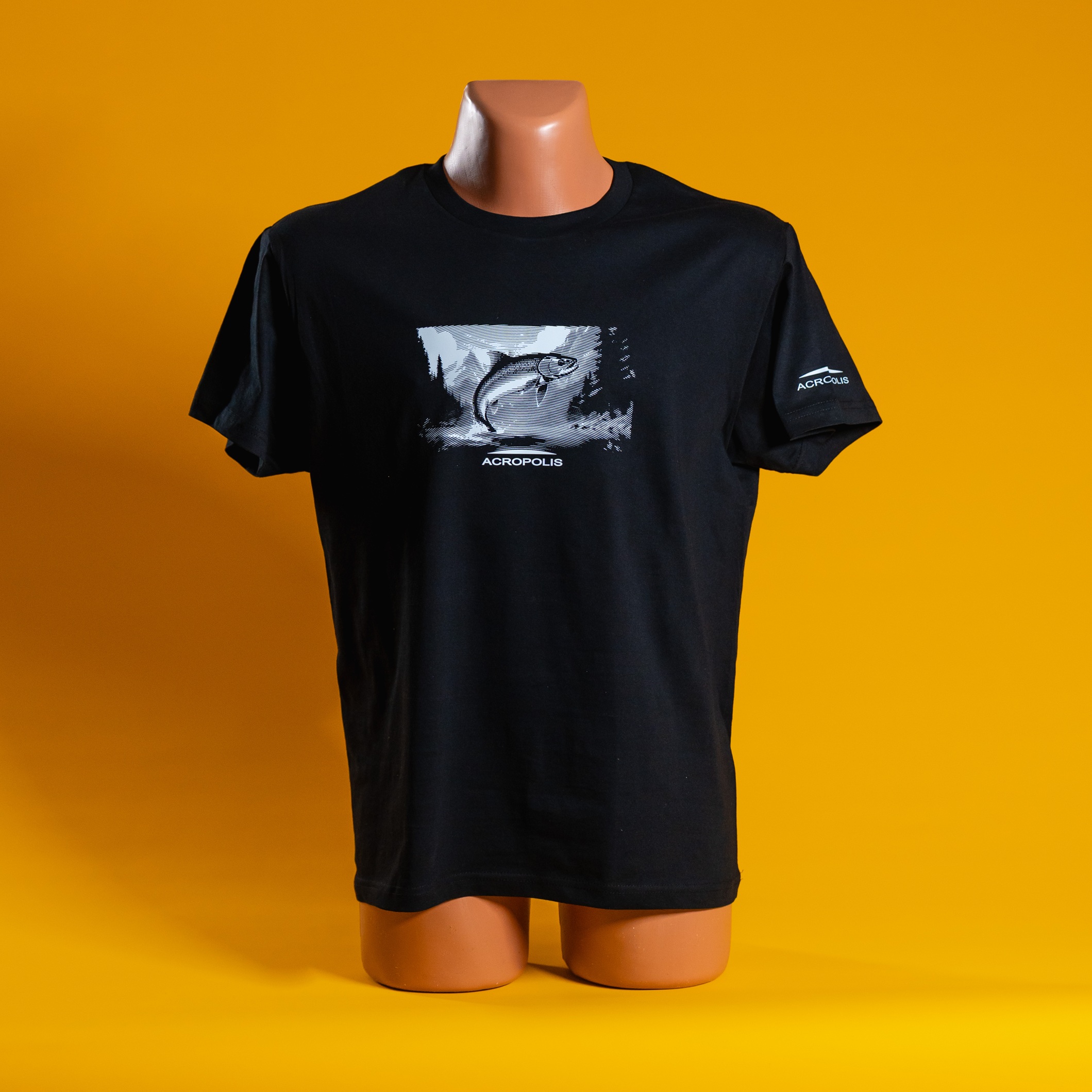 OFR-5 Fishermen`s T-shirt with Trout print, black – S, M, L, XL, XXL