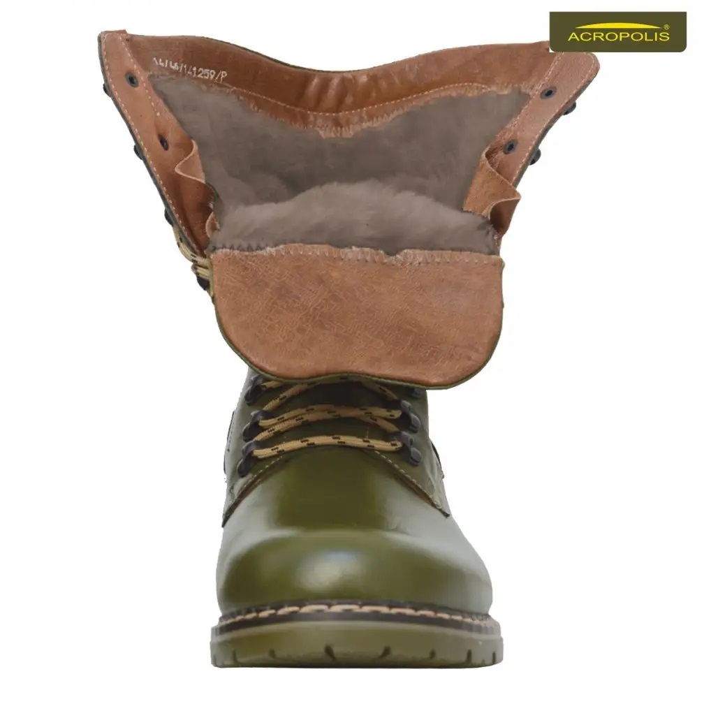 MCHO-1 Leather Boots with Sheep Fur Lining