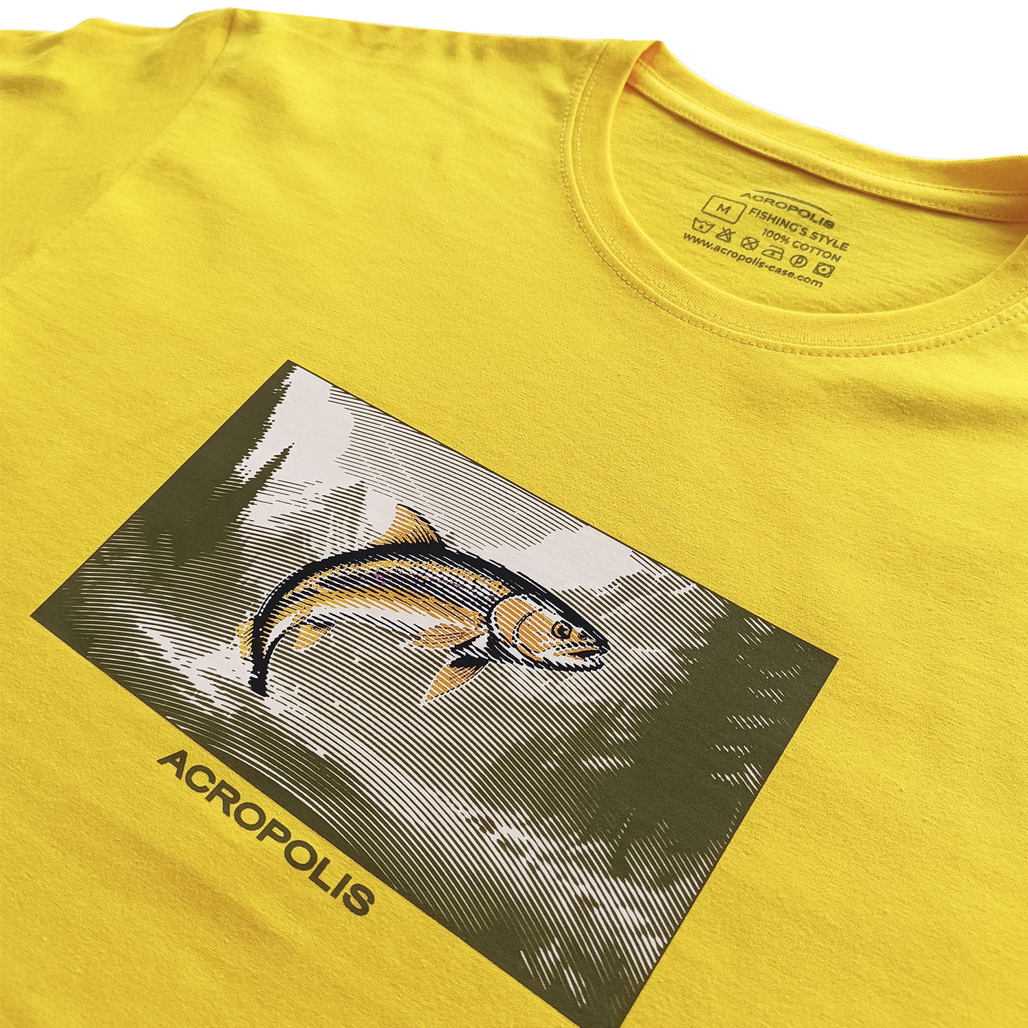 ОФР-5 Футболка для рибалки з принтом Форель жовта – S, M, L, XL, XXL