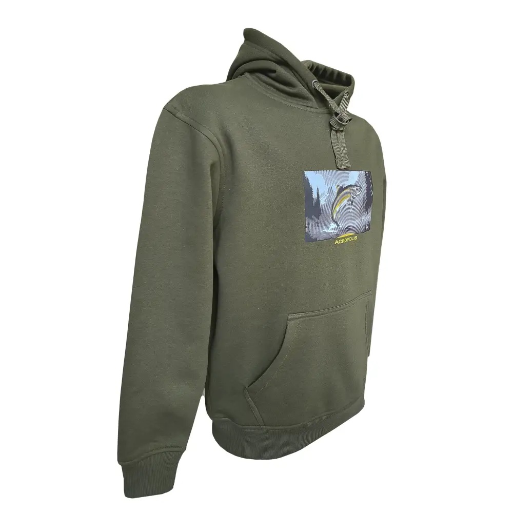 ОХР-2 Худі для рибалок хакі з принтом Форель – S, M, L, XL