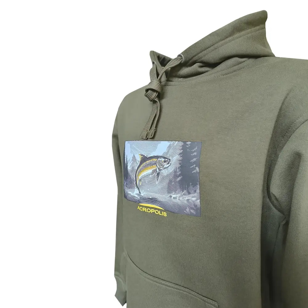ОХР-2 Худі для рибалок хакі з принтом Форель – S, M, L, XL