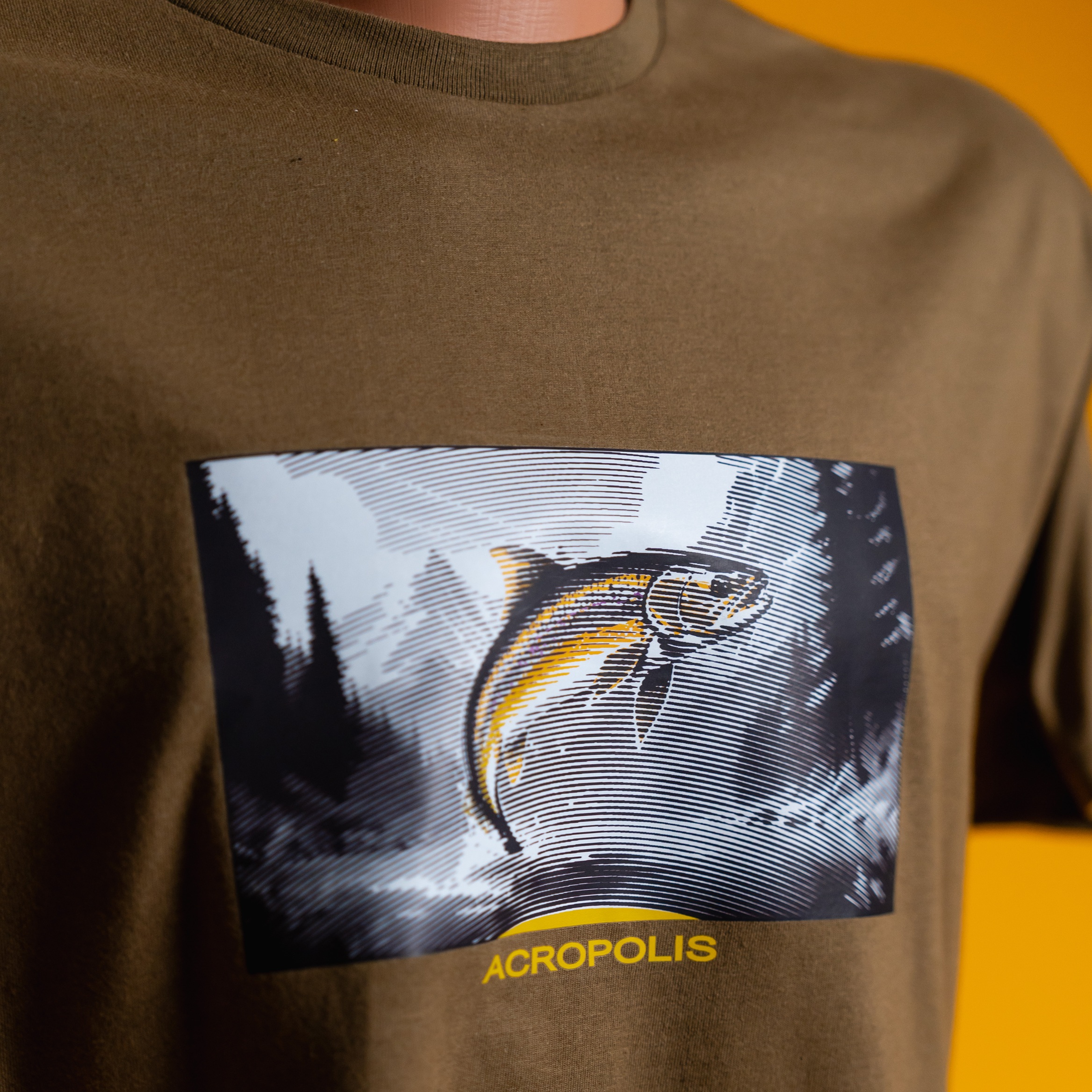 OFR-5 Fishermen`s T-shirt with Trout print, khaki – S, M, L, XL, XXL