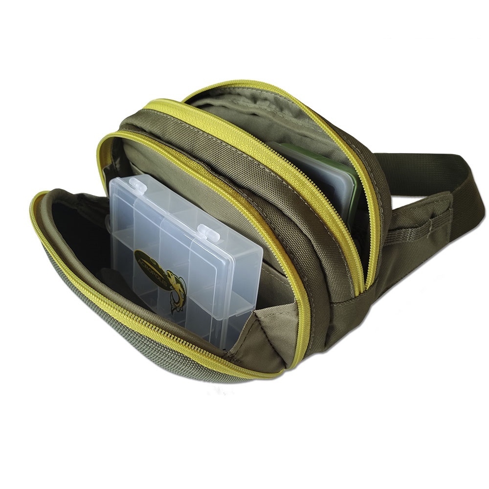 SDS-5u Angler Set: Street Fishing Crossbody Bag with Boxes, Spinningist Sling Shoulder Bag
