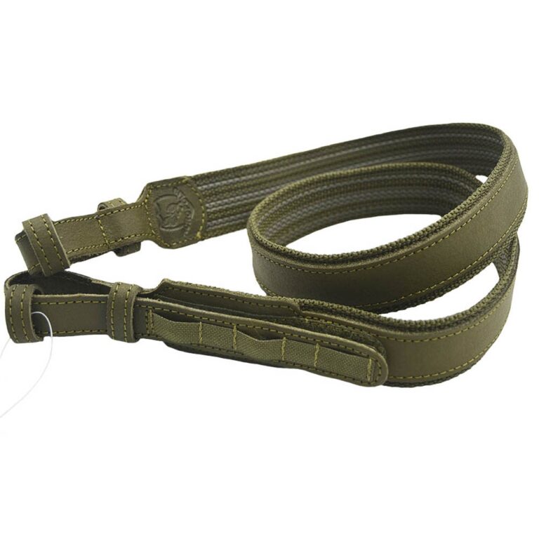 MR-2h Olive Leather Weapon Sling. Swivel 18mm