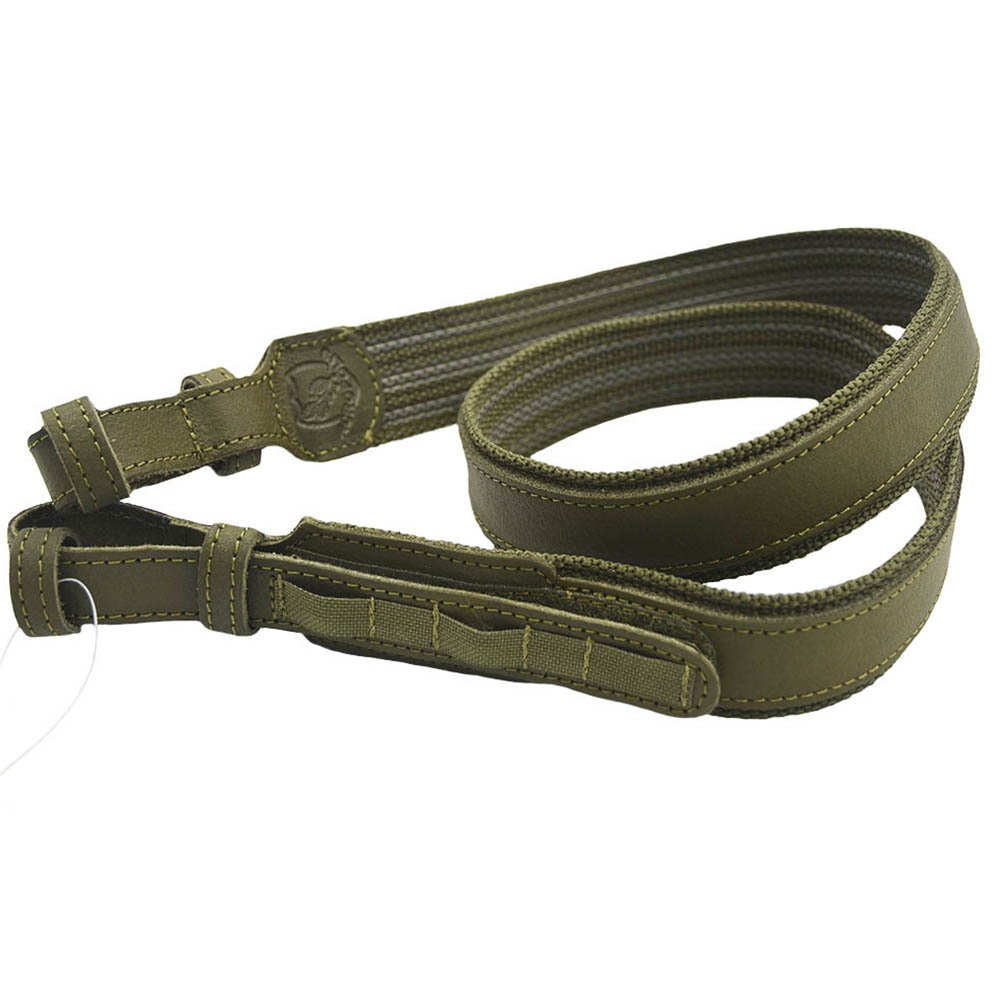 MR-2h Olive Leather Weapon Sling. Swivel 18mm