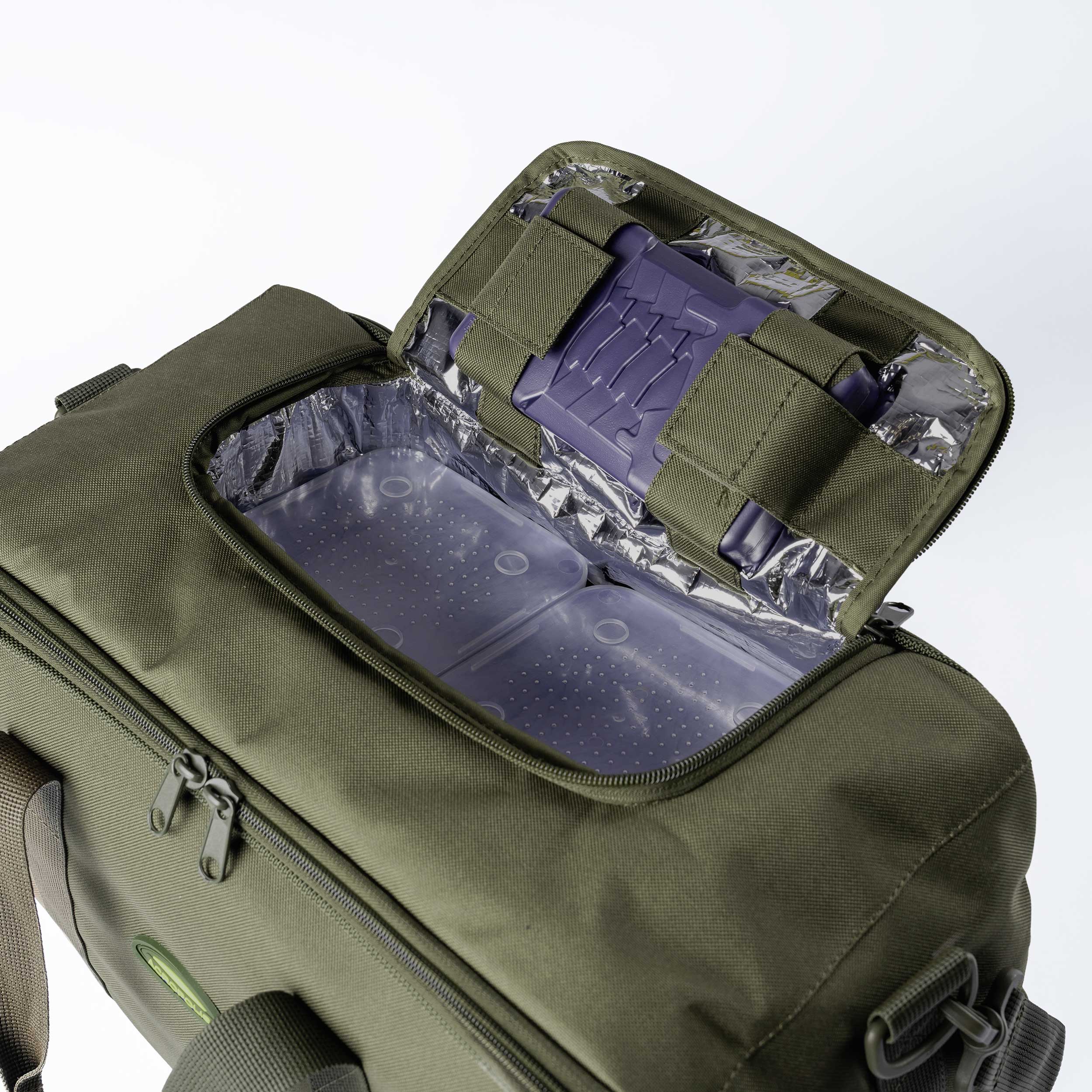 RSF-1 Feeder Bag with Fishing Boxes, Lead Holder, Cold Storage Battery