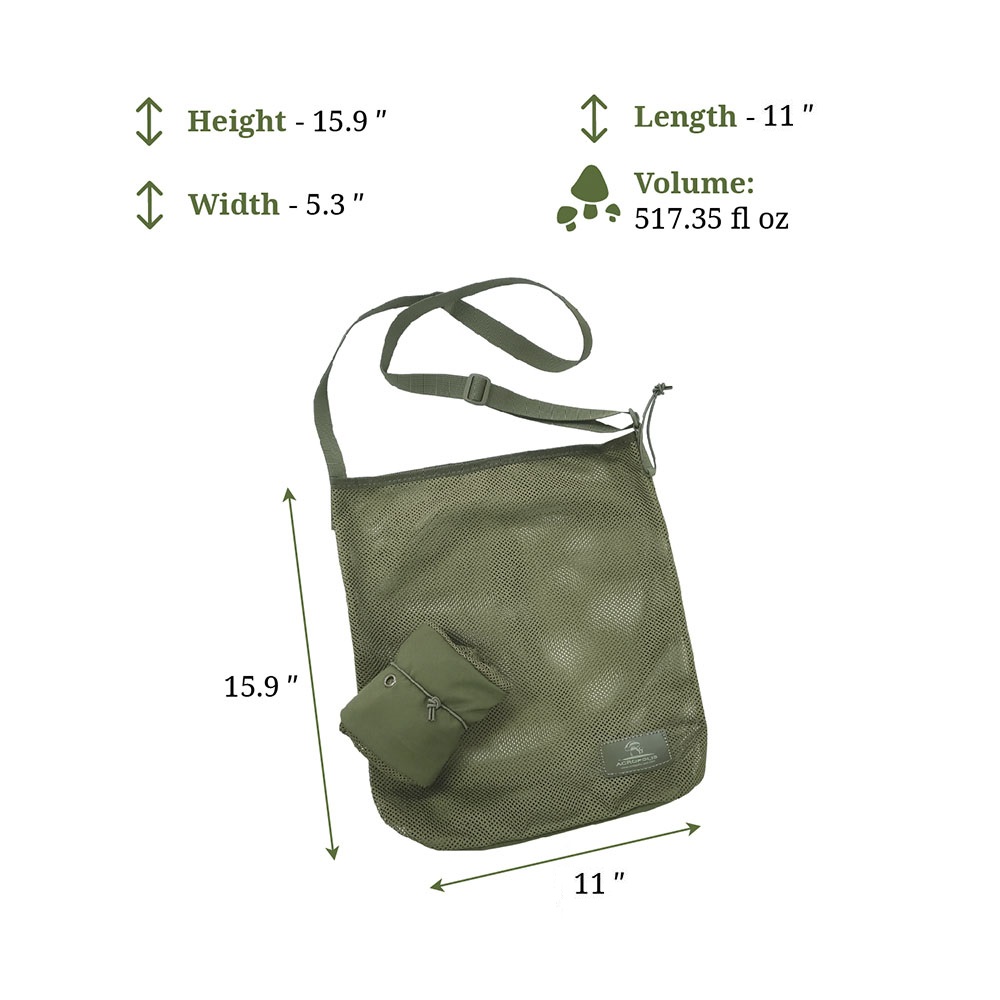MG-2 Mushroom Forage Folding Mesh Bag. Tote Bag for Shopping