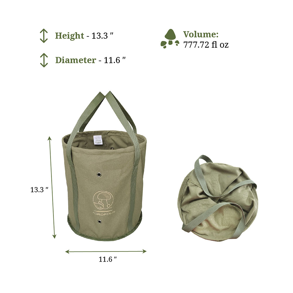 VG-1 Folding Tarpaulin Bucket for Mushrooms Foraging