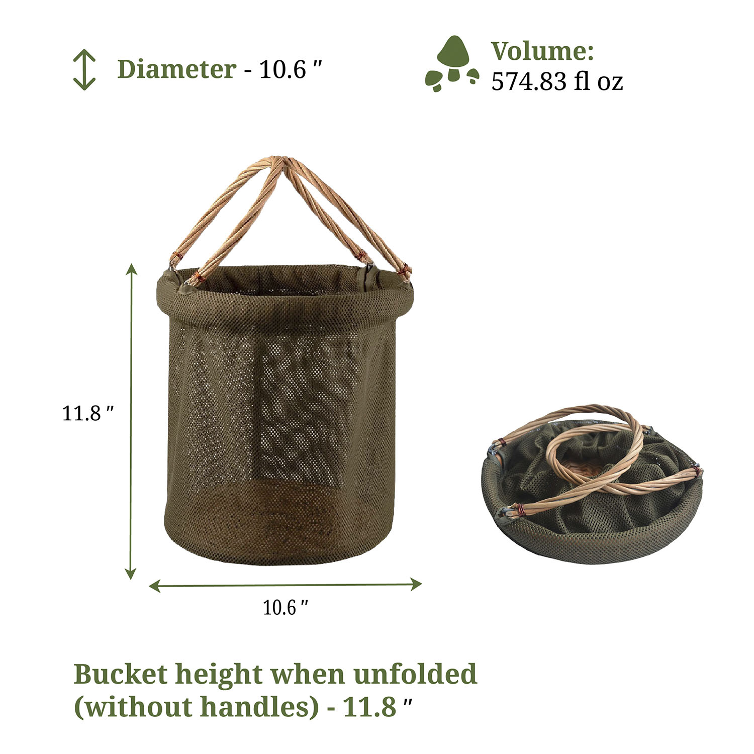 VG-2 Mushroom Picking Folding Mesh Basket