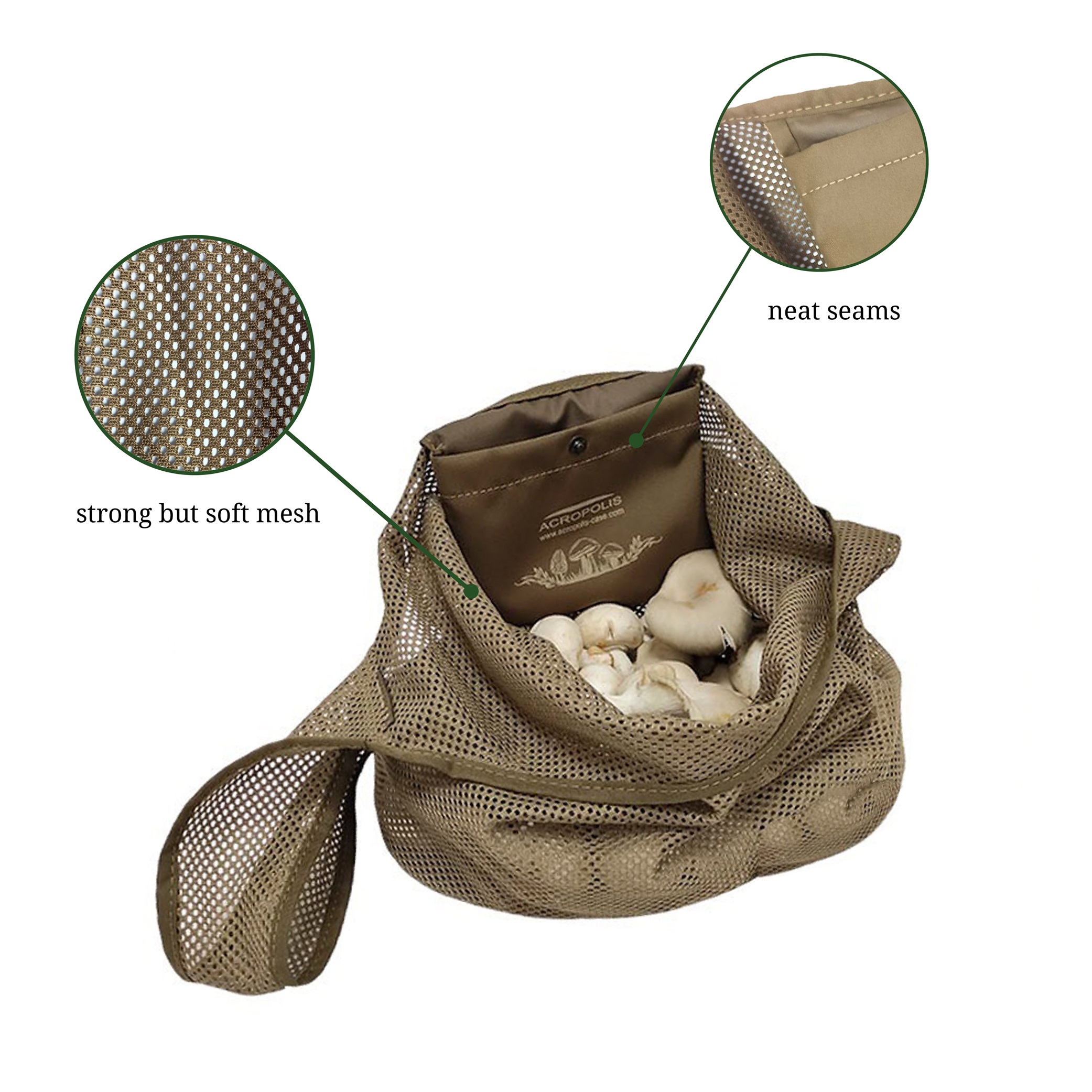 MG-3 Mushroom Forage Folding Mesh Bag. Tote Bag for Shopping