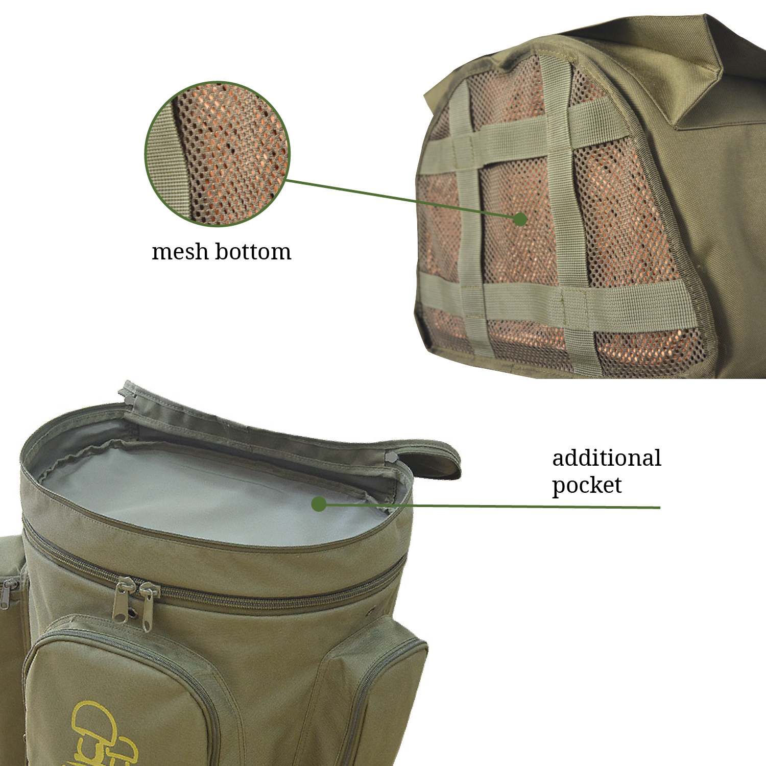 RNG-1/1 Mushroom Picker Foraging Backpack with Wicker Basket