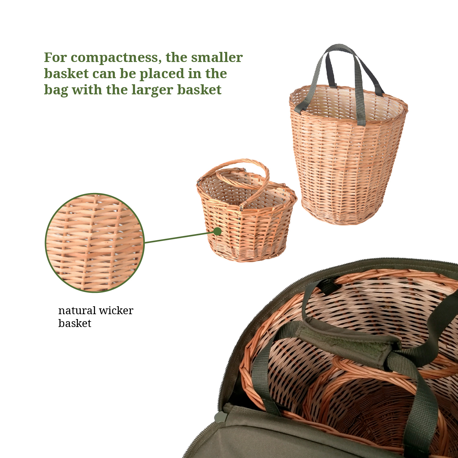 RNG-1 Backpack with Three Wicker Baskets for Mushroom Foraging