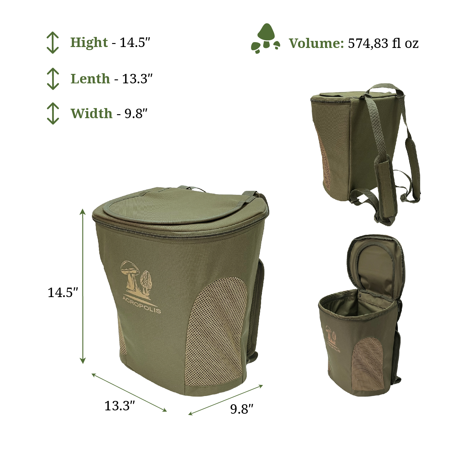 RNG-10 Mushroom Picker Backpack 3in1. Forage Rucksack / Shoulder Bag / Basket