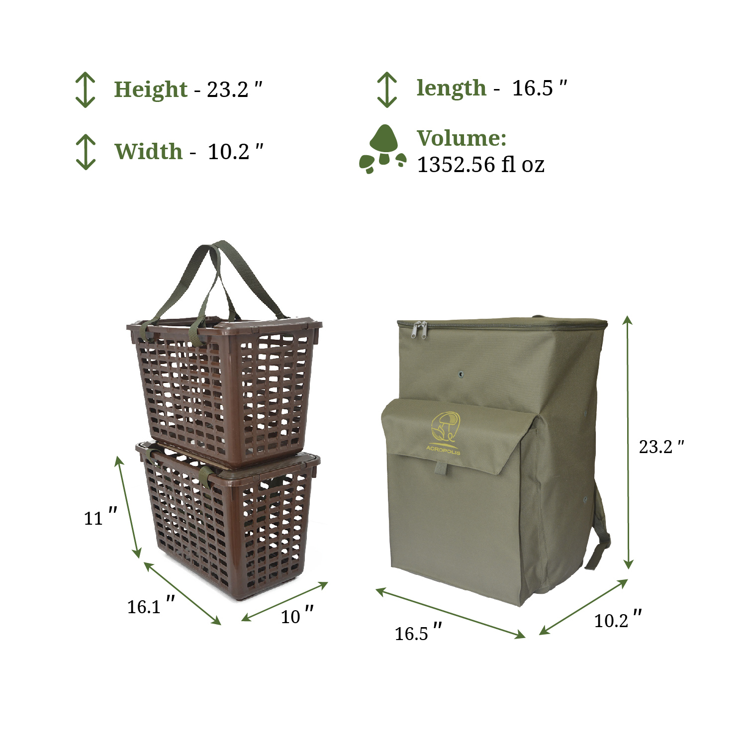 RNG-3 Mushroom Picker Backpack with Two Baskets