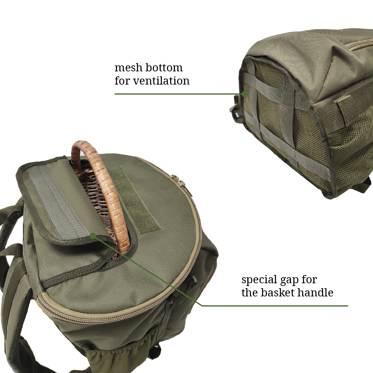 RNG-8 Mushroom Picking Backpack with 2 Wicker Baskets