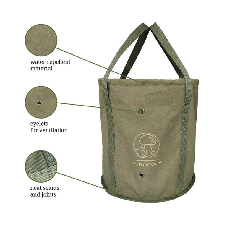 VG-1 Folding Tarpaulin Bucket for Mushrooms Foraging