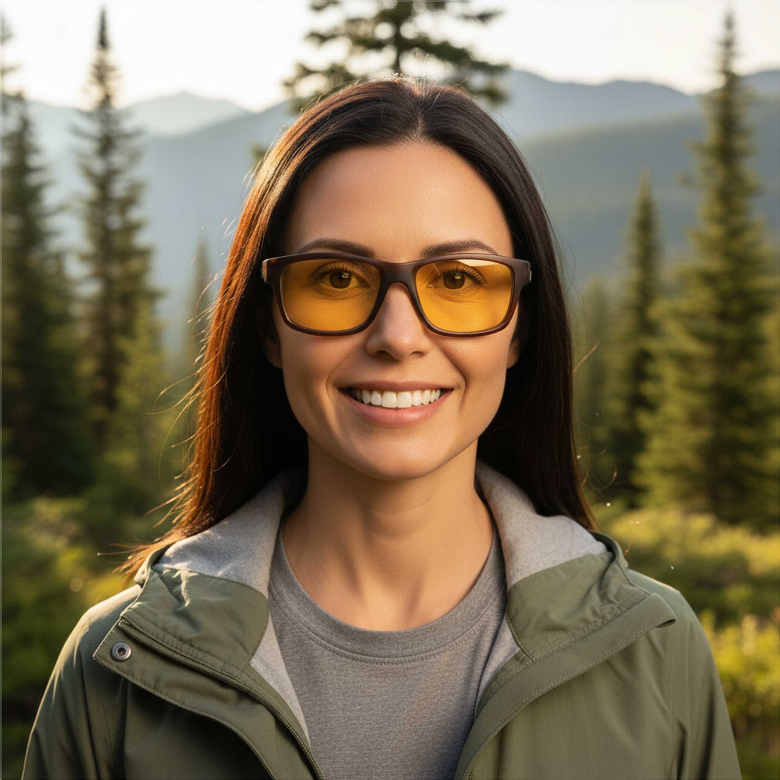 OFA-6 Casual Polarized sunglasses for outdoor activities (yellow lens / olive frame)