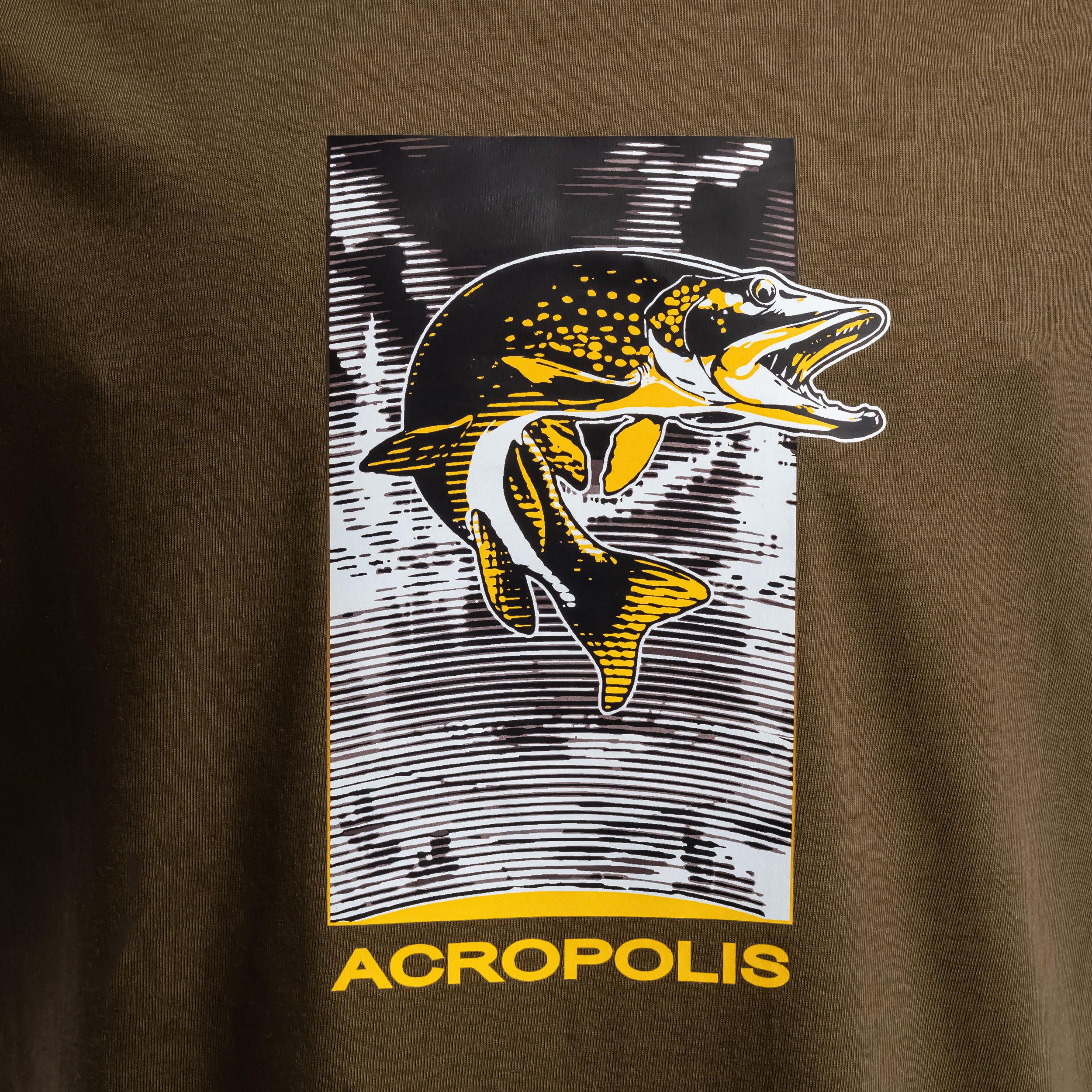 ОФР-5 Футболка для рибалки з принтом Щука хакі – S, M, L, XL, XXL