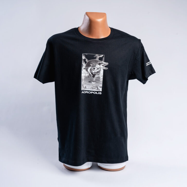 OFR-5 Fishermen`s T-shirt with Pike print, black – S, M, L, XL, XXL