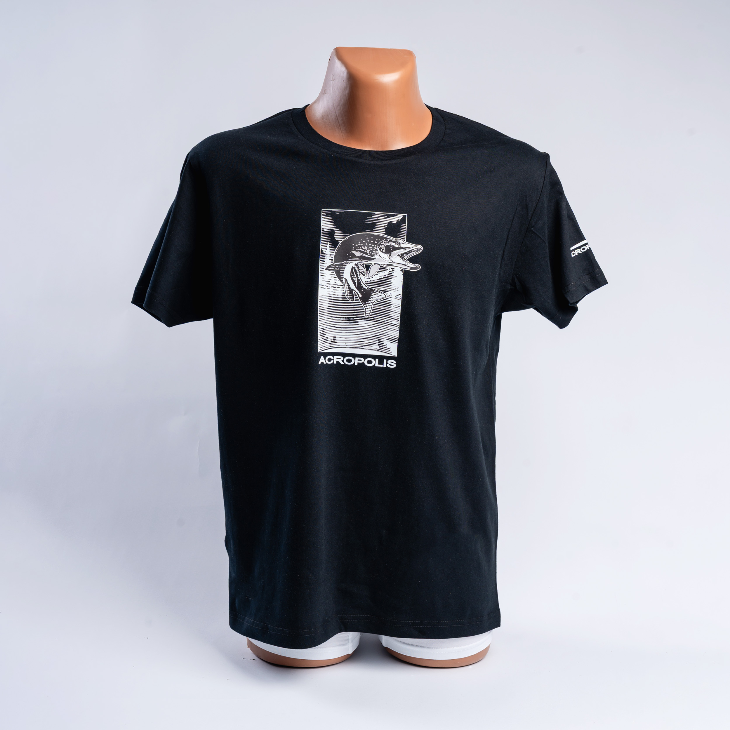 ОФР-5 Футболка для рибалки з принтом Щука чорна – S, M, L, XL, XXL
