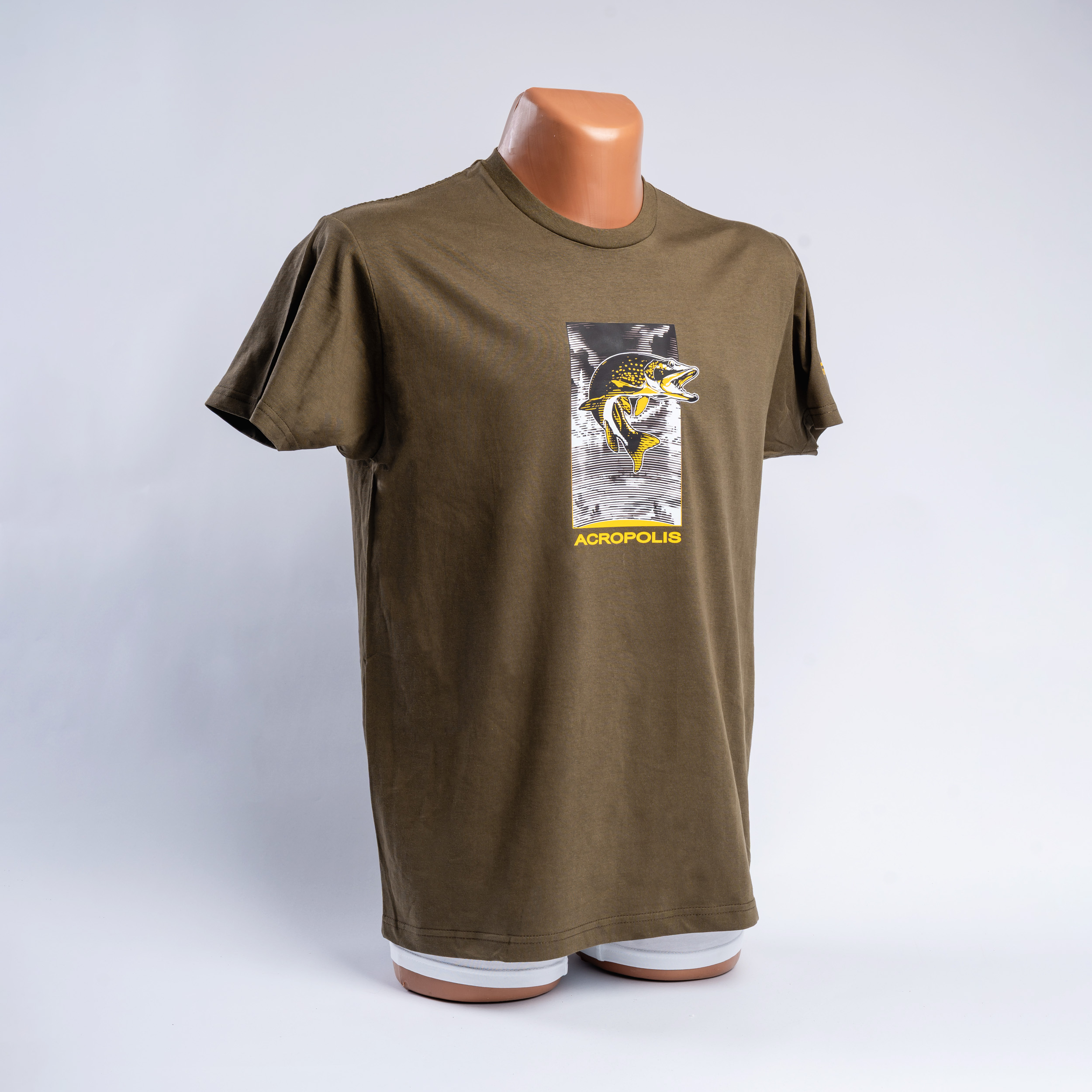 ОФР-5 Футболка для рибалки з принтом Щука хакі – S, M, L, XL, XXL