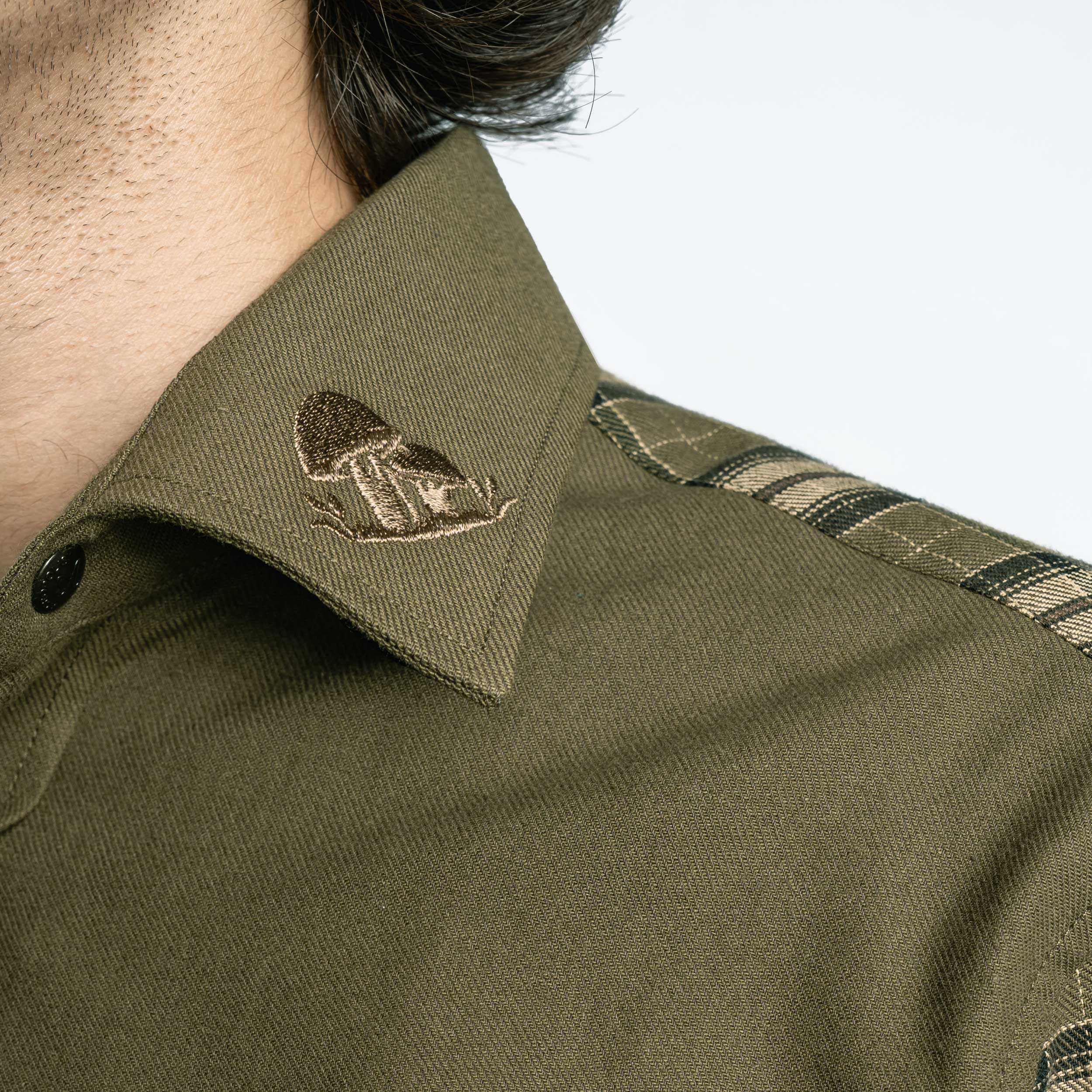 OS-5kh Demi-season combined mushroom picker shirt (olive + beige)