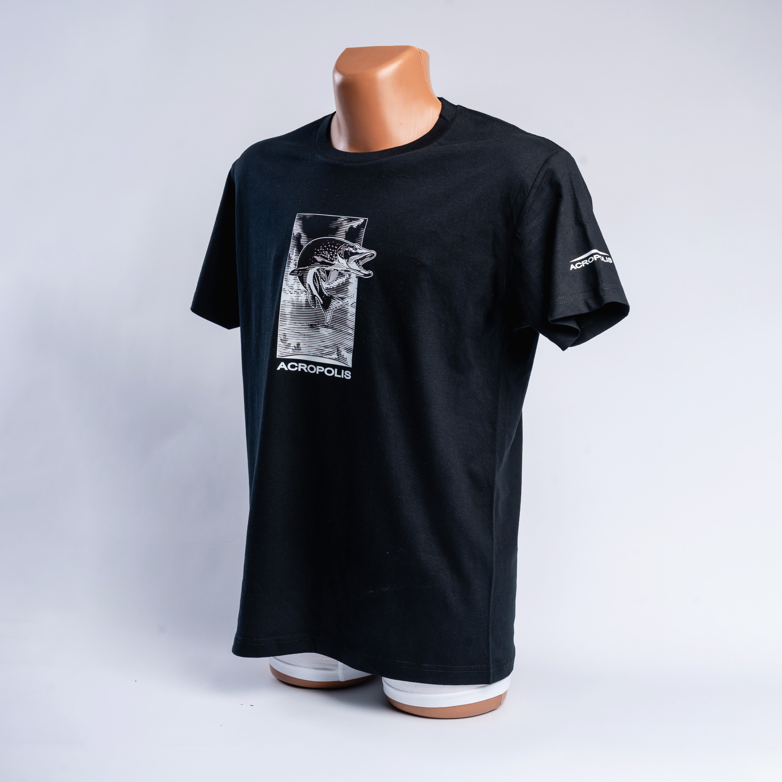 OFR-5 Fishermen`s T-shirt with Pike print, black – S, M, L, XL, XXL