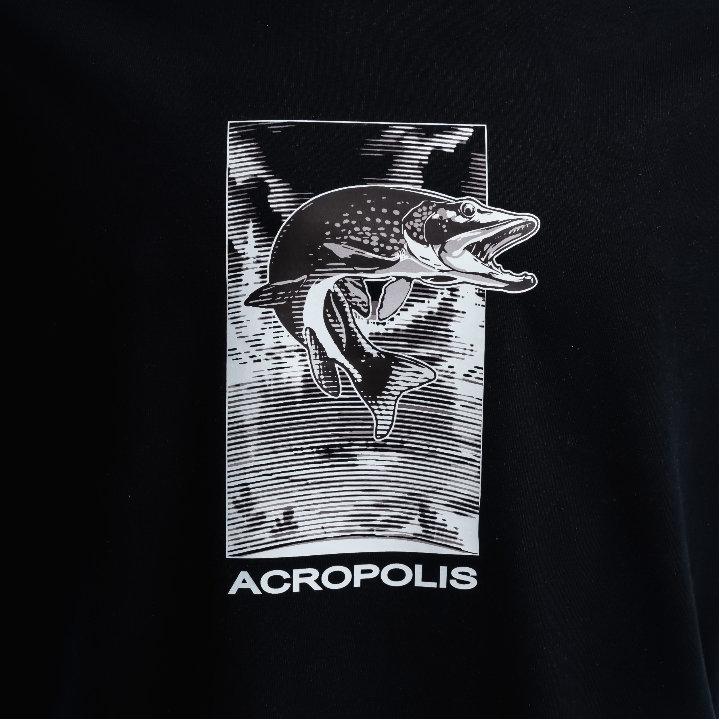 OFR-5 Fishermen`s T-shirt with Pike print, black – S, M, L, XL, XXL