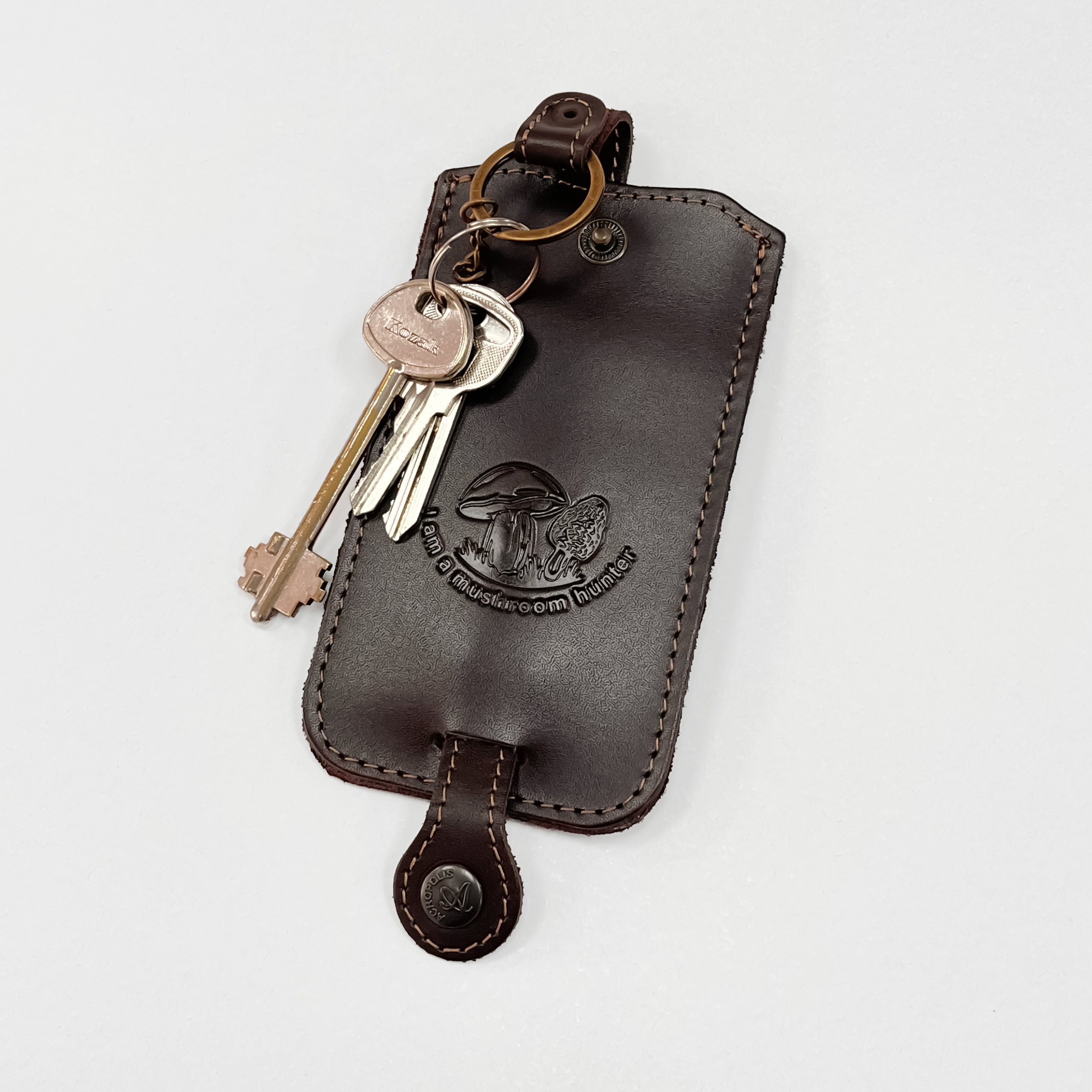 KL-1g Leather key holder – I hunt mushrooms