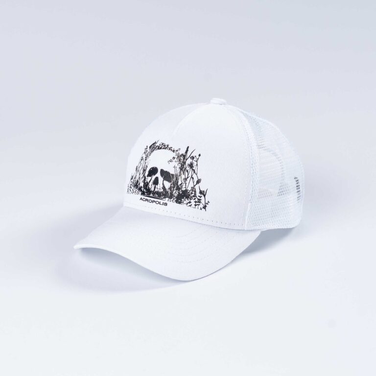 OSHM-22 Mushroom Picker Cap with Mushrooms print (white)