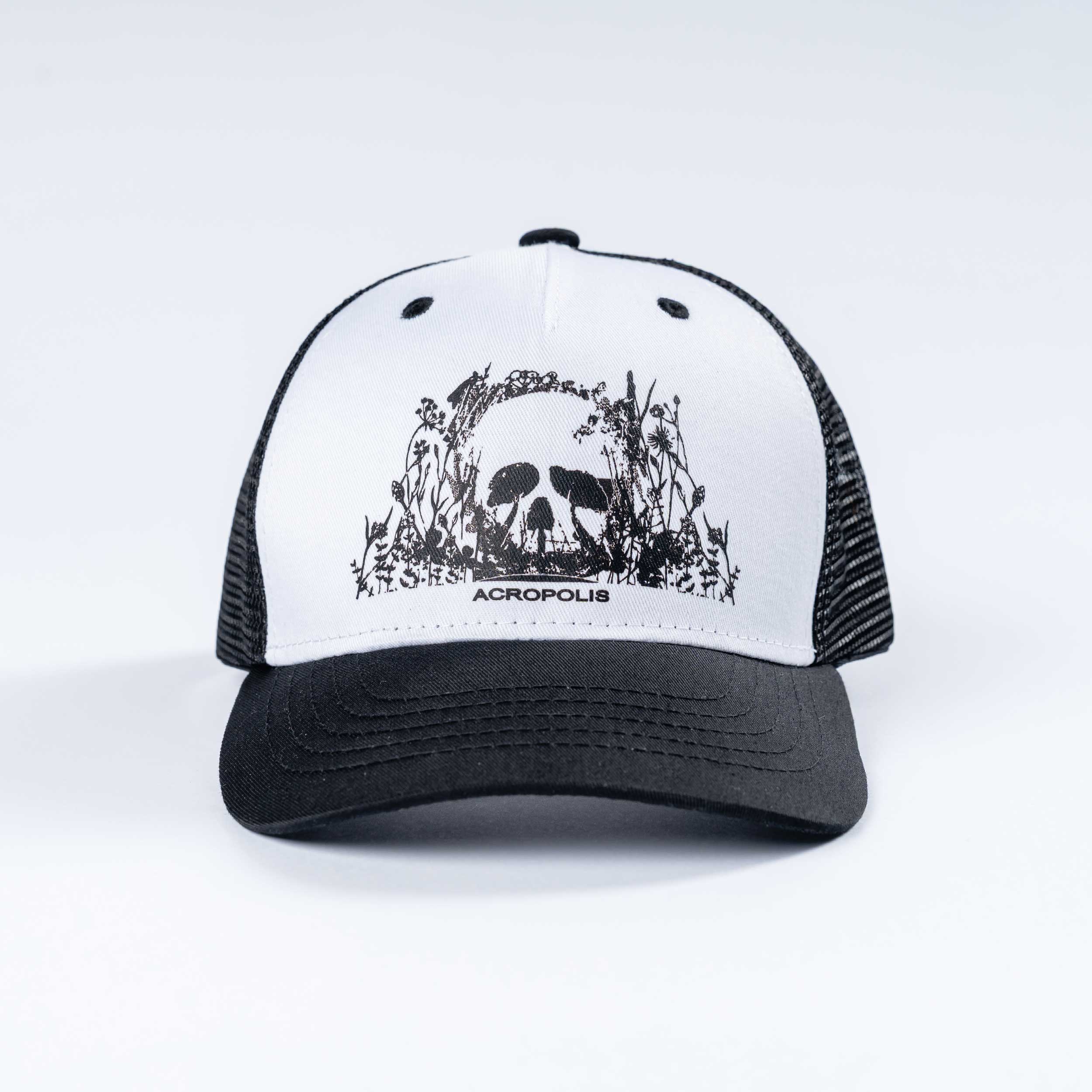 OSHM-22 Mushroom Picker Cap with Mushrooms print (black/white)
