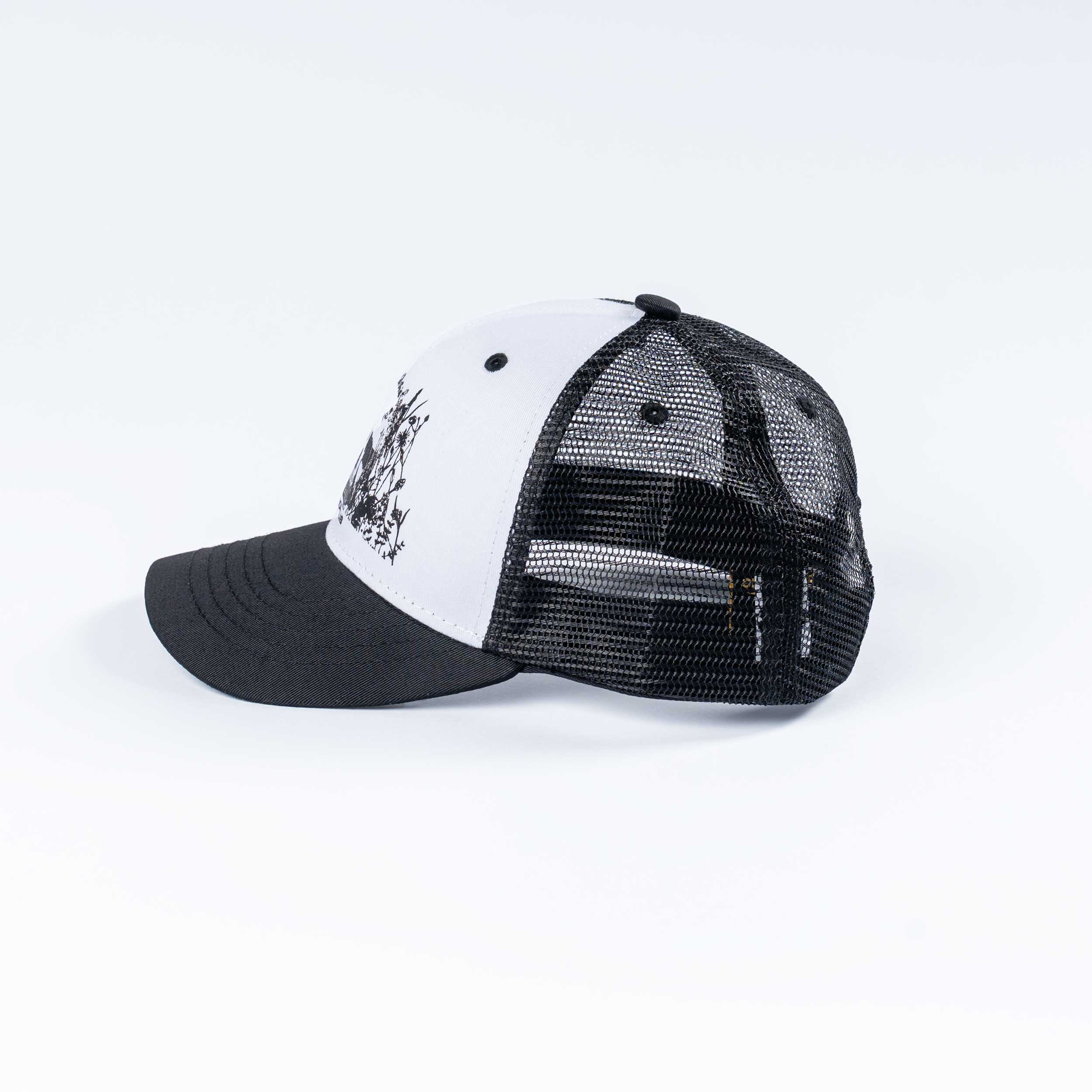 OSHM-22 Mushroom Picker Cap with Mushrooms print (black/white)