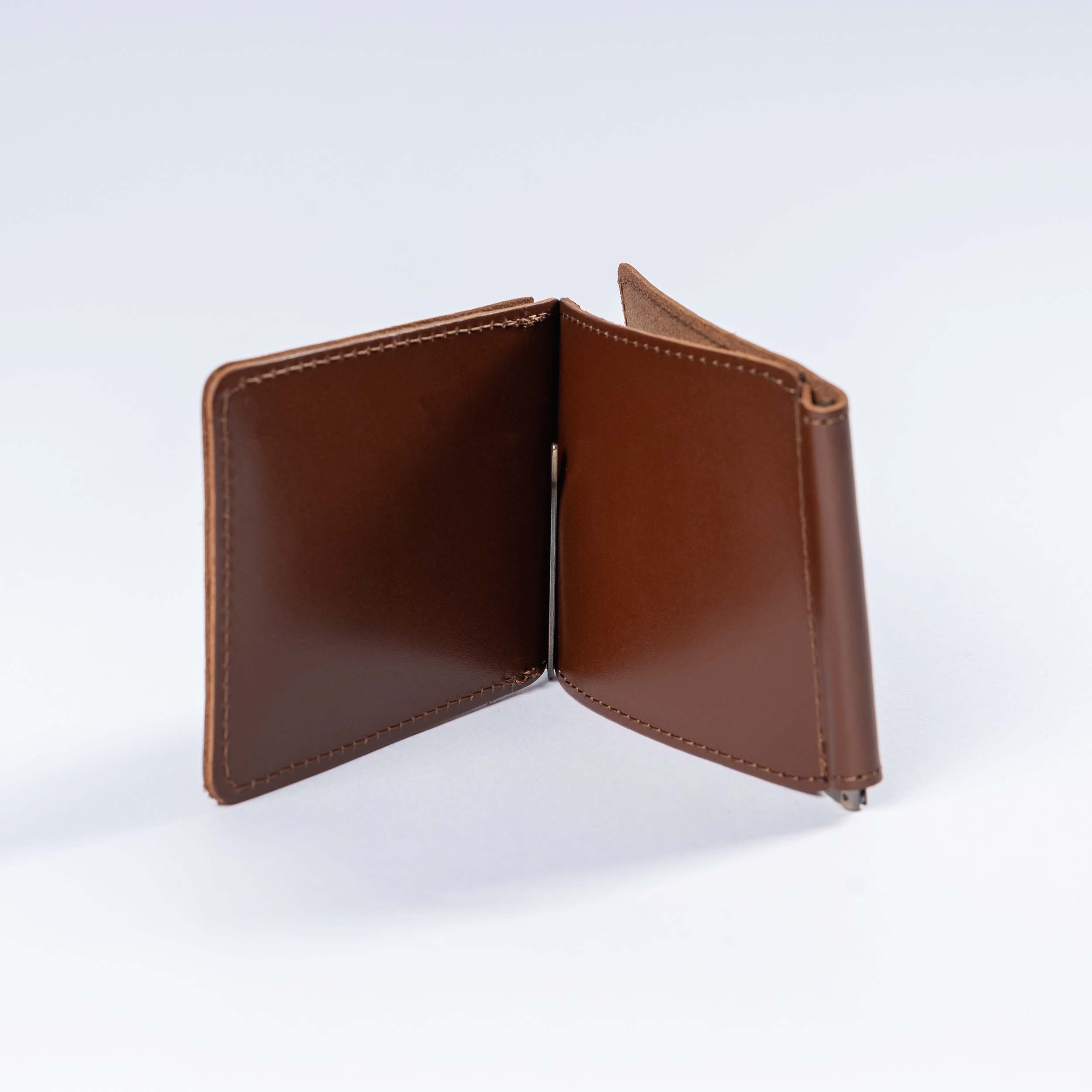 AG-1g Mens Leather Money Clip Slim (Wallet) Mushrooms