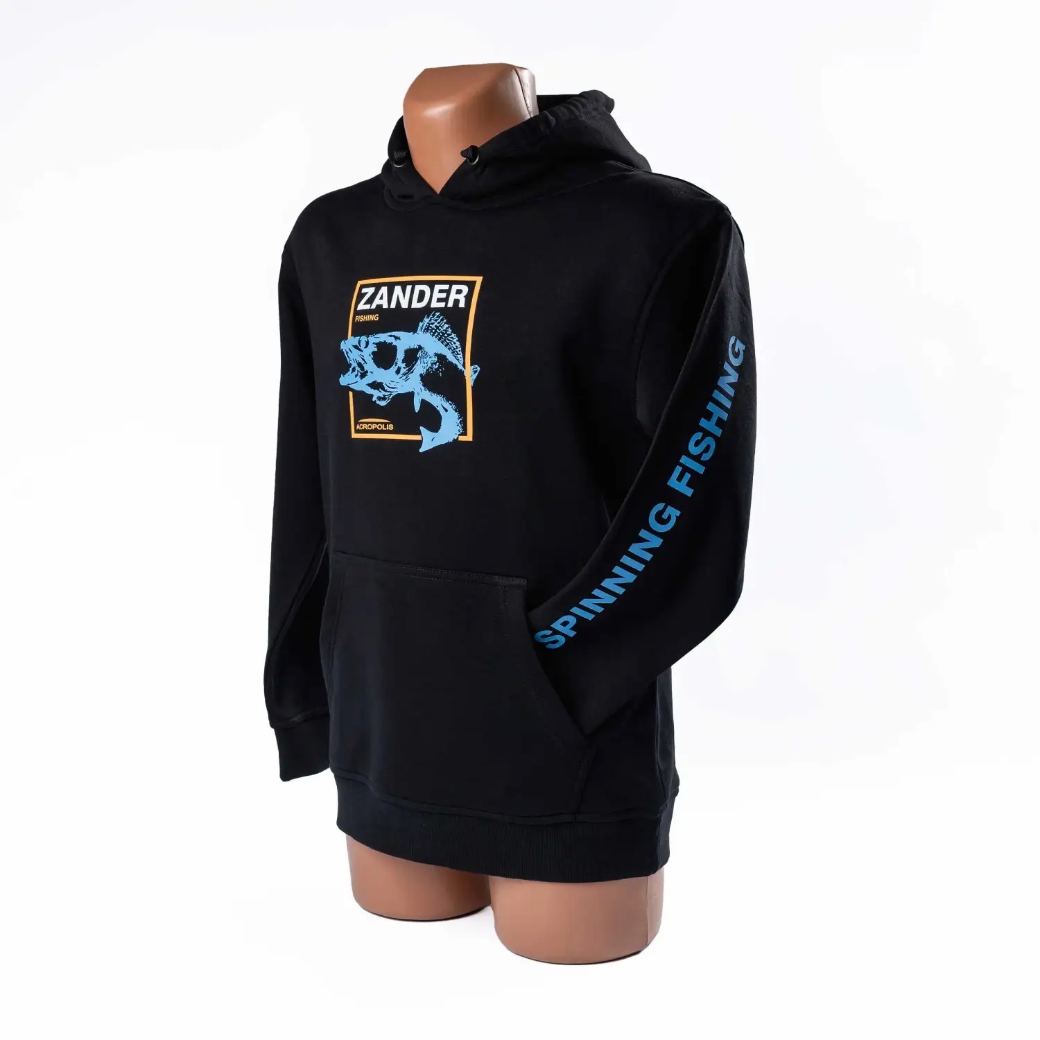 ОХР-3 Худі для рибалок Zander – Spinning Fishing чорний – S, M, L, XL