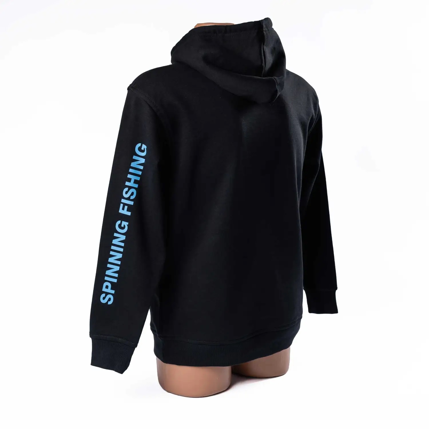 OHR-3 Black hoodie for fishermen, prints Zander – Spinning Fishing (S, M, L, XL)